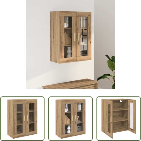 vidaXL Armoire chêne - Armoire murale suspendue chêne artisanal 69,5x34x90 cm (1/5)