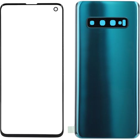 Coque arrière et vitre extérieure de remplacement pour Samsung S10 G973 (vert) (1/5)