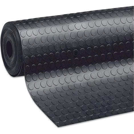 PAVIMENTO PVC BULLONATO COPRIPAVIMENTO 1MTX25MT NERO-ROTOLO (1/2)