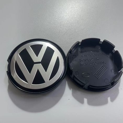 Cache-moyeu de roue Volkswagen 56 mm avec logo VW Wolfsburg, enjoliveur central jante pour Golf, Passat, Touran, modèles compatibles, lot de 4 pièces (1/2)