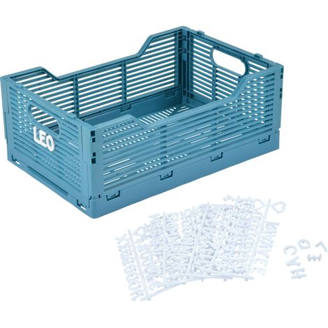 Cagette Pliable Taille M 30X20Xh,11,5 cm Empilable Bleu Mineral (1/5)