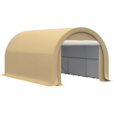 Wasserdichtes Garagenzelt mit UPF 30+ Sonnenschutz, Maße 5 x 3 m, abnehmbare Seitenwände, beige