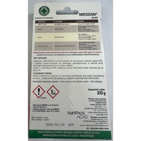 Agrecol 2060-cuivre 50 WP - 20 g (1/5)