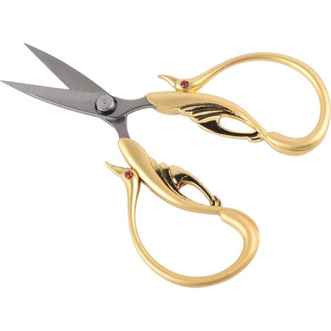 Ciseaux rétro en forme de cygne pour point de croix, accessoires de couture et de découpe de tissu, dorés (1/5)