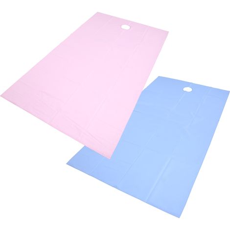 Lot de 2 Draps de Table de Massage SPA Etanche avec Trou Respiratoire, 200x115cm Bleu Rose (1/5)