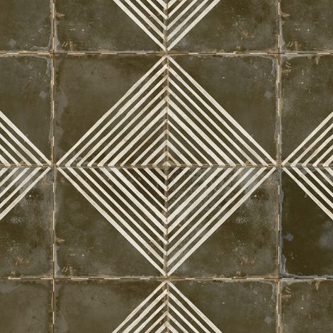 Carrelage Vintage effet Carreau ciment Noir Quadra 45x45x0,95 cm Rovessa - Sol et mur intérieur (vendu par carton de 1 m²) - RO'MA CARRELAGE