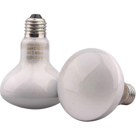 Ampoule infrarouge - Lampe chauffante rouge Pet Light pour reptiles et amphibiens, pack 100w, blanc (1/5)
