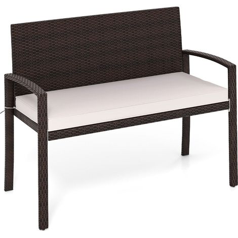 Polyrattan gartenbank mit kissen 360 kg belastbar