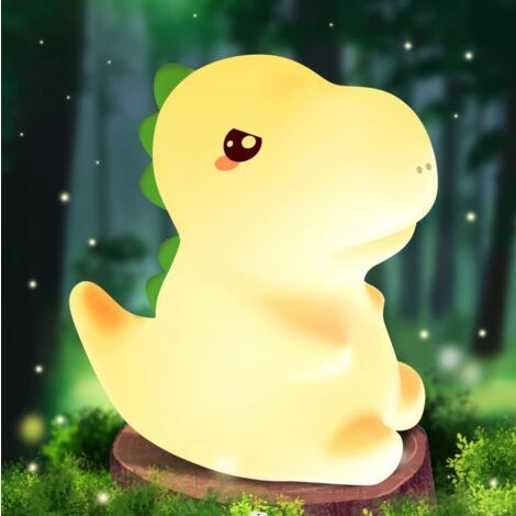 Veilleuse dinosaure pour enfants, veilleuse rechargeable pour adultes, veilleuse tactile LED portable en silicone et USB (1/5)