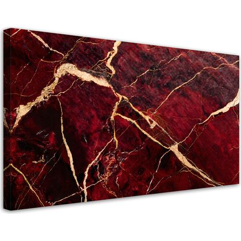 Tableau déco Marbre rouge et or style loft 80x40 (1/5)