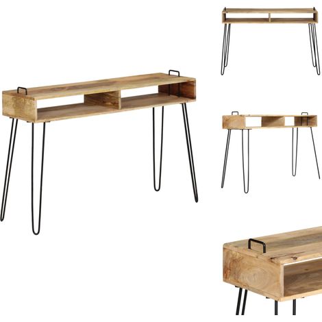 Konsolentisch Mangoholz Massiv 115 x 35 x 76 cm - Mangoholz Tisch - Konsolentisch - Wohnraumdeko - Sideboard - Industriel Stil (1/5)