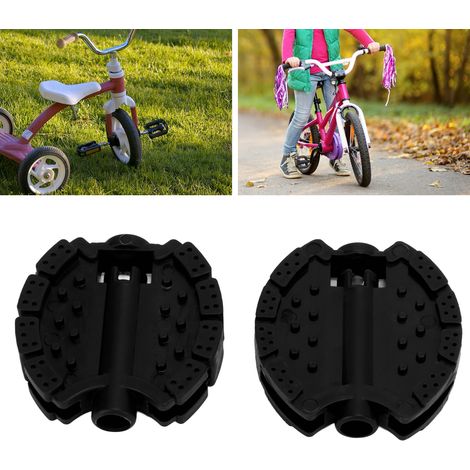 2 Pièces Pédales Vélo Enfant en Plastique Noir pour Poussette et Tricycle (1/5)