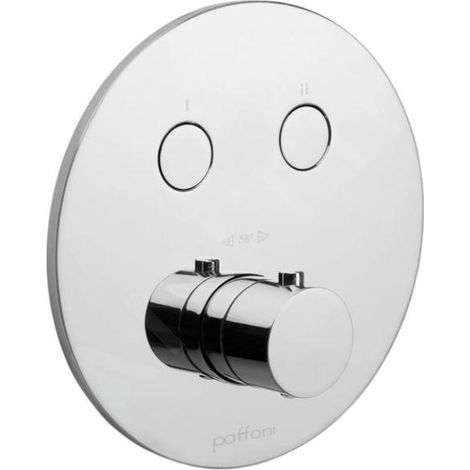 Partie extérieure thermostatique pour douche encastrable 2 fonctions Paffoni Compact Box CPT018CR Chromé (1/3)