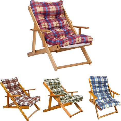 MAS011 Sillón de haya reclinable ArtLegno MAS 90x73x100h cm 2 colores Color: Burdeos