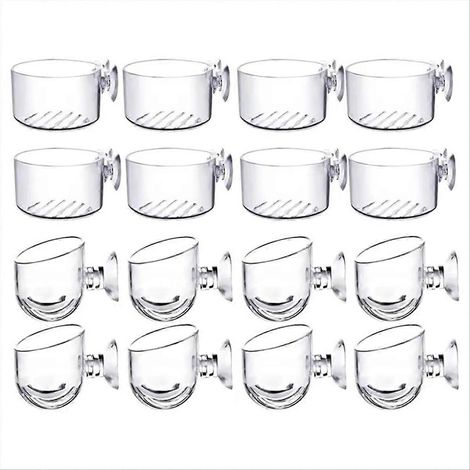Kit de 16 pots pour plantes aquatiques en acrylique avec ventouses, décoration d'aquarium, 2 formes (1/5)