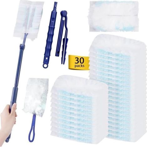 30-Piece Dust Refill Kit with 1 Handle and 1 Telescopic Duster, Duster Refills, Dust Magnet (1/4)