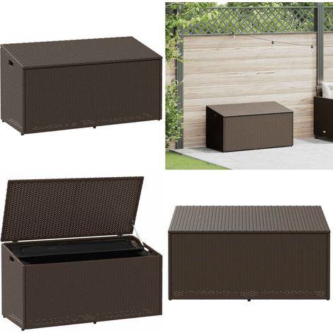 vidaXL Garten-Auflagenbox Braun 110x50x58 cm Poly Rattan
