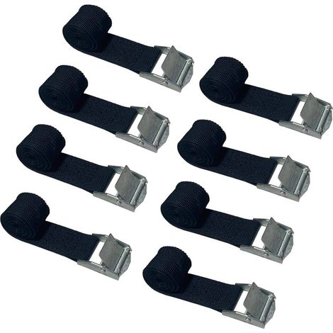 8 Pièces Sangles D'arrimage, 65cm Sangle Arrimage, Nior Sangle, Peut Transporter 100 kg Sangles, Sangle de Serrage avec Dégagement Rapide Convient aux Vélos Motos Bagages Remorques (1/5)