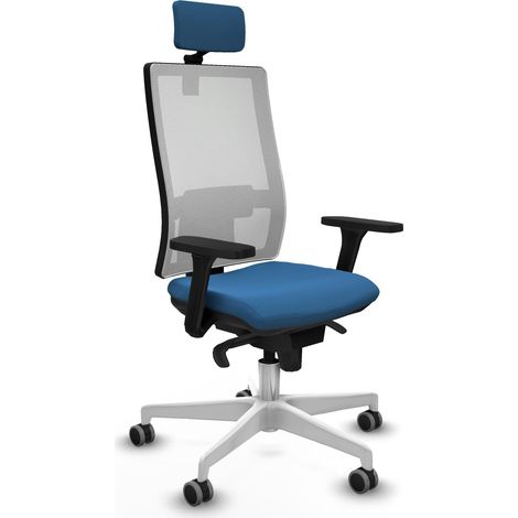 Chaise de bureau piqueras y crespo Horna blanc similicuir bleu clair (1/2)
