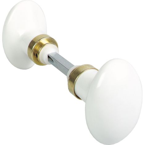 Bouton double ovale carré 7mm finition laiton – Pour portes intérieures – Installation facile avec blocage par clou – V324211100G – Merigous (1/3)