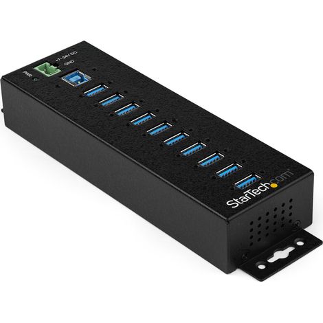 StarTech.com Hub USB 3.0 industriale a 10 porte con adattatore di alimentazione - Protezione contro le sovratensioni HB30A10AME (1/4)
