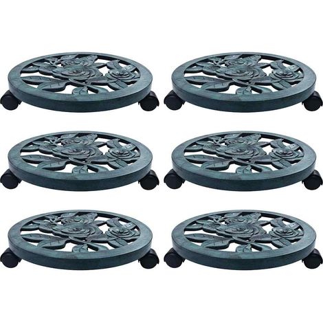 Chariots pour plantes 6 pcs Vert 38 cm Plastique (1/5)