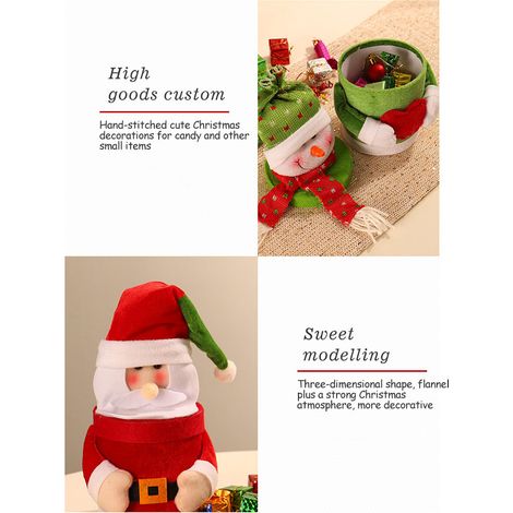 Boîte cadeau pot de bonbons Noël motif Père Noël bonhomme de neige fournitures fête (1/4)