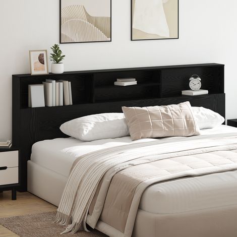 Kopfteil Schrank Schwarz Eichen-Optik 220 x 19 x 101,5 cm