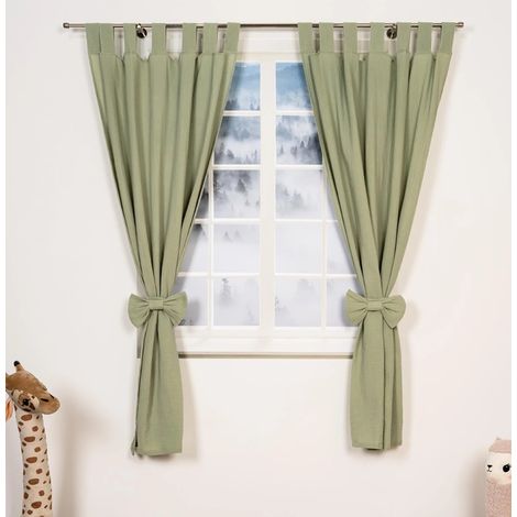 Alavya Home Vorhänge Schlaufen 100x150 cm Baumwolle - 2er-Set, Khaki (1/5)