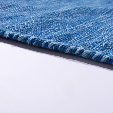 Paco Home Designer Teppich Webteppich Kelim Handgewebt 100% Baumwolle Modern Meliert Blau 160x220 cm
