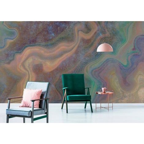 Papier peint panoramique multicolore à motifs marbre Tapisserie panoramique abstrait idéal salon tendance Papier peint panoramique design couloir (1/3)