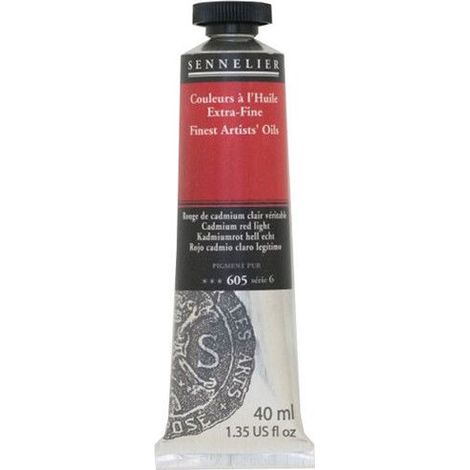 Couleurs à l'huile - Sennelier - Rouge cadmium clair - 40ml - Peinture - Mixte