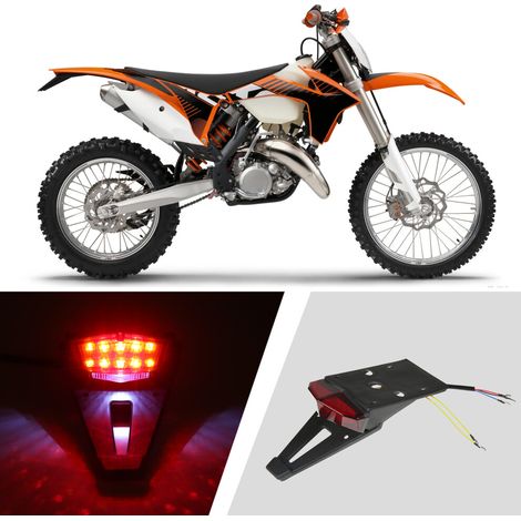 Universelle LED-Rückleuchte mit Brems- und Blinklicht für Offroad-Motorräder (3-in-1)