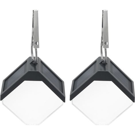 Juego de 2 apliques solares de pared para uso exterior, para colgar, para paisajismo, resistentes al agua (IP65), luz cálida y colorida. (1/5)