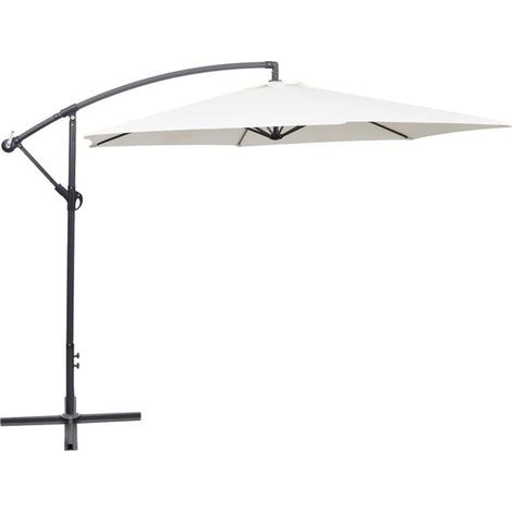 Parasol de jardin déporté de 3 mètres, blanc sable (1/5)
