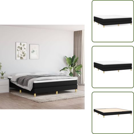 Cama de tela - vidaXL Estructura de cama con somier tela negro 160x200 cm - Cama negra