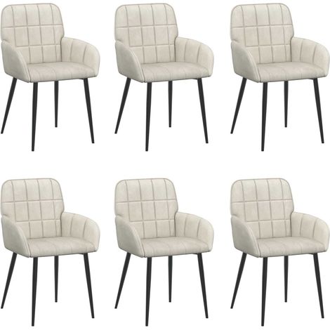 Esszimmerstühle 6 Stk. Samt Creme 57 x 50 x 85 cm vidaXL (1/5)