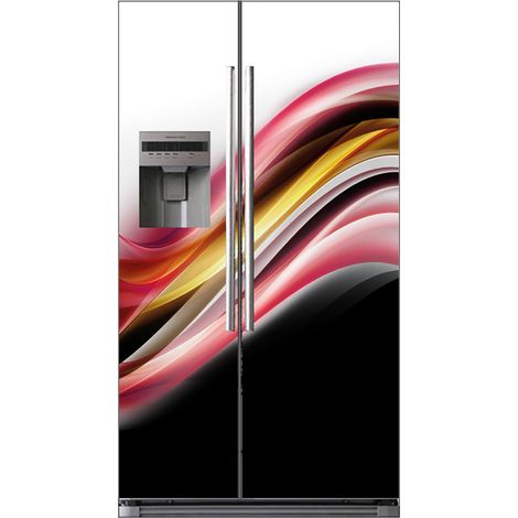 Stickers Frigo Américain - Design - 100x180 cm - Adhésif BRILLANT (1/2)