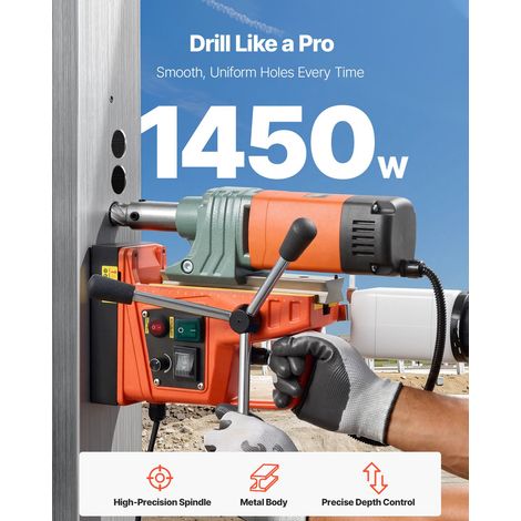 Perceuse Magnétique, Moteur 1450 W, Perceuse à Colonne Portable, Diamètre de Carottage 50 mm, Force Magnétique 13000 N, 6 Forets de… (1/5)