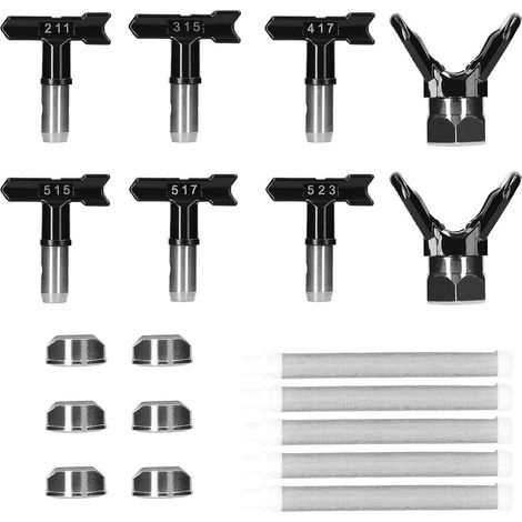 Airless-Farbspritzdüsen- und Filterset, reversible Spritzdüsen für Airless-Farbspritzgeräte