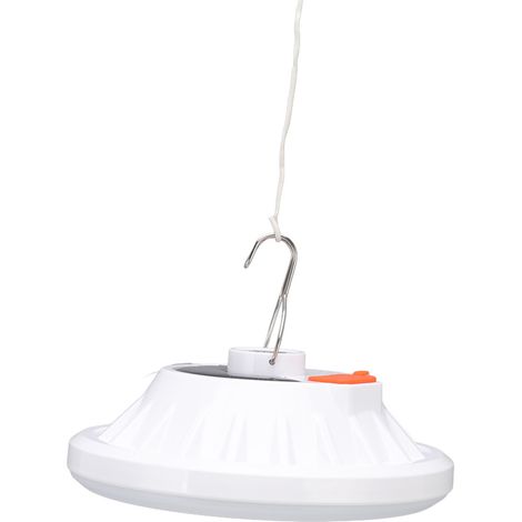 Lampe solaire camping USB rechargeable, 5 modes d'éclairage, étanche extérieur, pour tentes, marchés nocturnes, boule lumineuse V61, 60 LED + 2 batteries + affichage puissance + USB (certifié CE/RoHS/ (1/5)