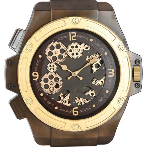 Reloj Pared Hierro 47X6,4X50 Movimiento Dorado (1/5)