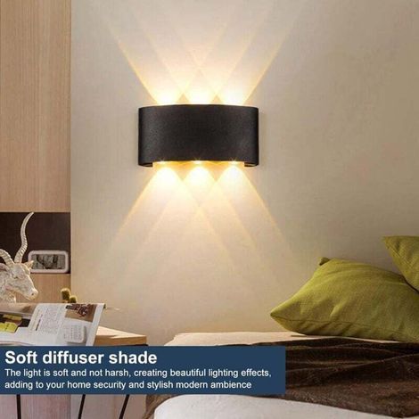 UlisemLámparas de pared Lámpara de pared Exterior Impermeable Iluminación de jardín Aluminio Interior Dormitorio Sala de estar Escaleras Pasillo Wall lamp (1/4)