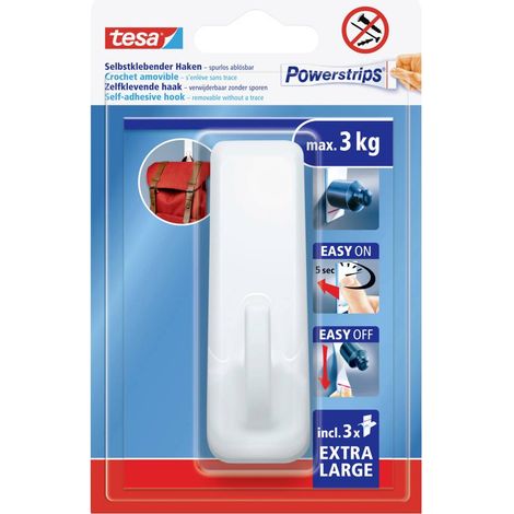 tesa Powerstrips XL Gancio adesivo rettangolare Bianco Contenuto: 1 pz.