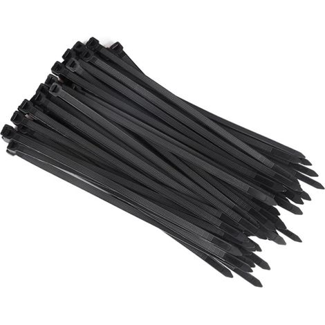 Colliers de serrage multi-usages, colliers en nylon, colliers de serrage autobloquants, noirs, 200 x 3,6 mm (100 pièces) (1/4)