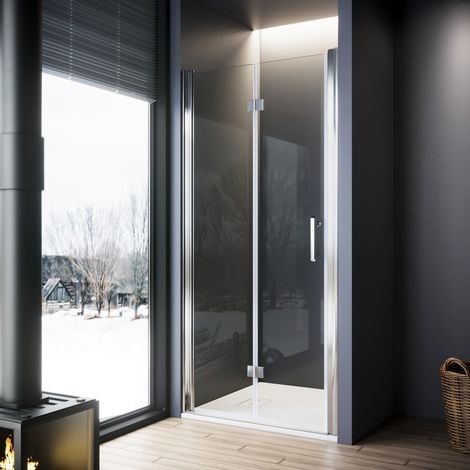 ELEGANT 1000mm Inwards Opening Folding Shower Enclosure 6mm Safety Glass Panel Bi-Fold Saving Space Shower Door (1/5)