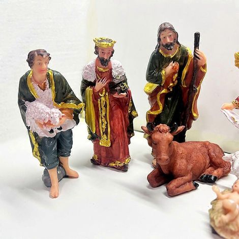 11 figurines de Noël représentant Jésus dans une crèche - Décoration chrétienne (1/4)