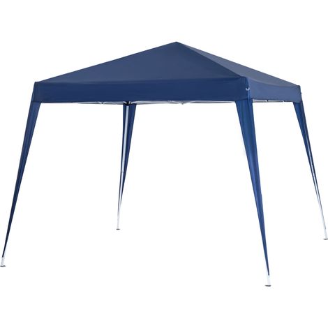 Gazebo Pieghevole 2,4x2,4m avec Structure Acier Corde Antivento Bleu