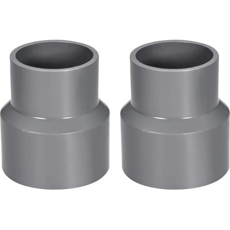 PVC-Reduzierstück – 2er-Pack – 50 mm x 63 mm – Wasserdichte Verbindung – Für Abwasser- und Trinkwassersysteme – Grau (1/5)