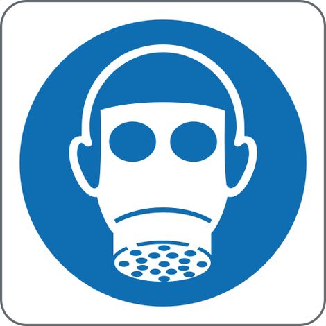 Panneau protection respiratoire obligatoire ISO 7010 M017 - Materiel: PVC - Taille: 200200mm (1/3)